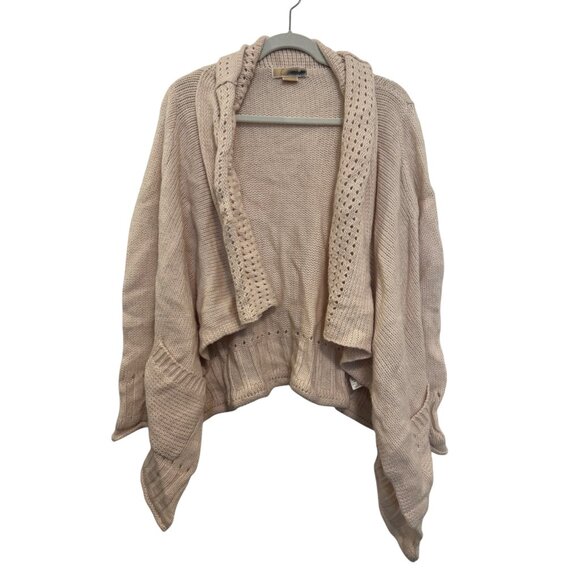 Michael Kors Knit Cardigan Women’s S Neutral Beige Wool Blend Open Front - Picture 1 of 7